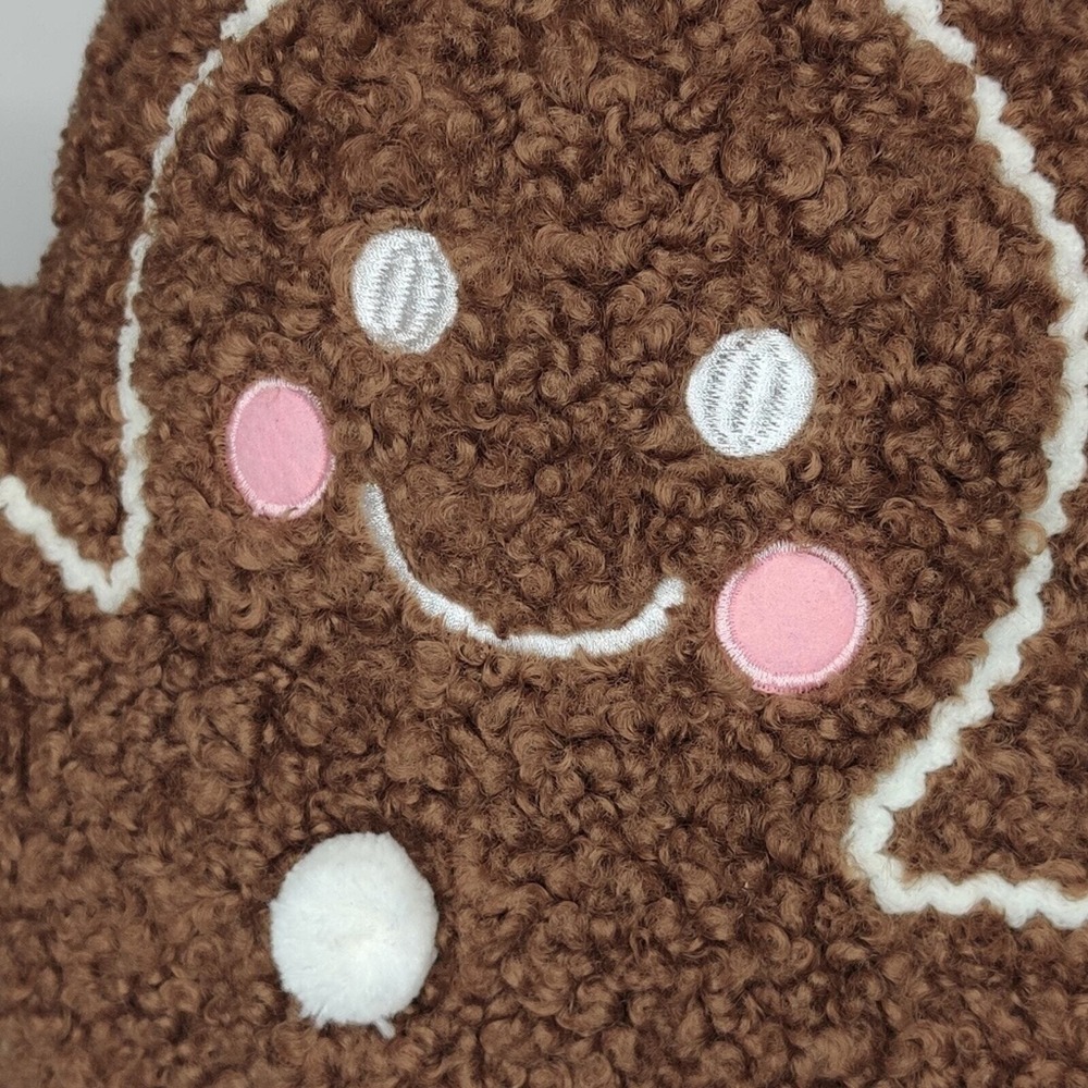 Viral Tik Tok Gingerbread Pillow Plush Pink Cheeks Christmas‎ Decor Large NEW! - Picture 3 of 12
